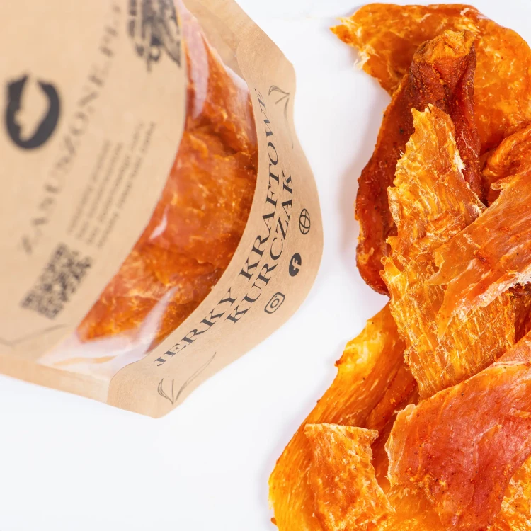 Suszone Mięso Pikantny Kurczak 40g Zasuszone - chipsy mięsne z suszonego kurczaka jerky najwyżej jakości