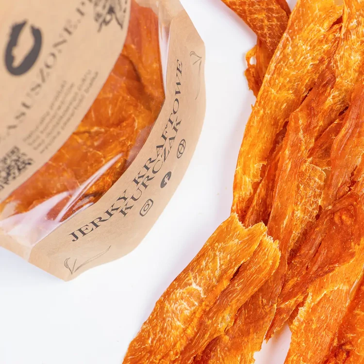 Suszone Mięso Kurczak 90g Zasuszone - chipsy mięsne z suszonego mięsa jerky z kurczaka najwyżej jakości