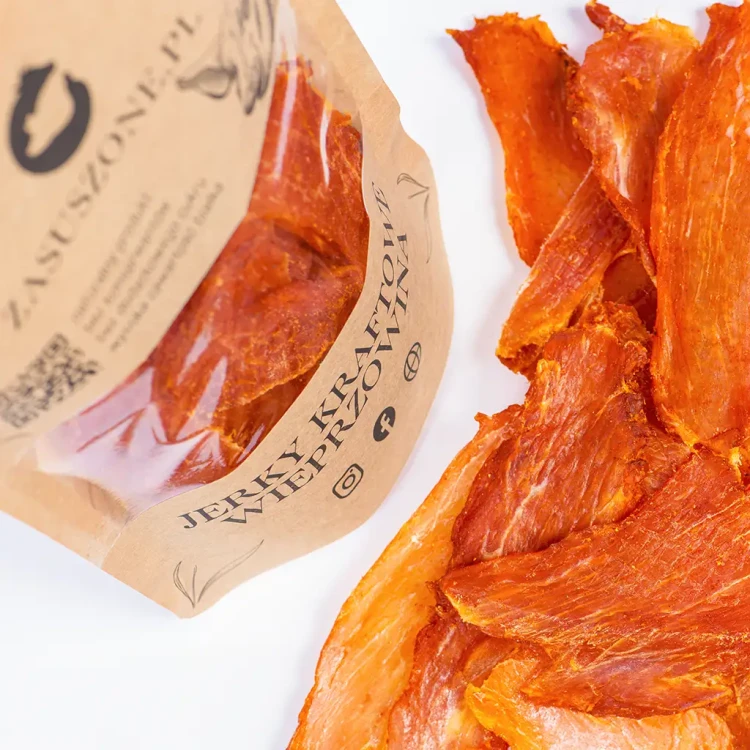 suszone mięso wieprzowina 90g Zasuszone - jerky wieprzowe z najwyżej jakości wieprzowiny